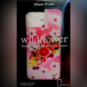 Wildflowers Pink and White Fruit Floral iPhone 15 Case